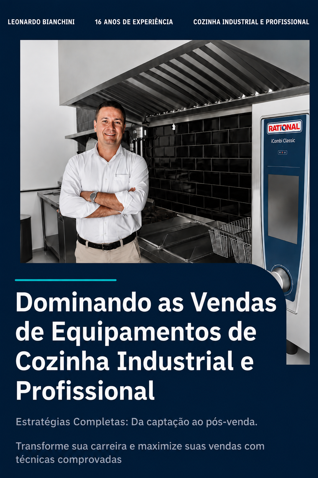 Capa do livro Dominando as Vendas de Equipamentos de Cozinhas Industrial e Profissional, de Leonardo Bianchini