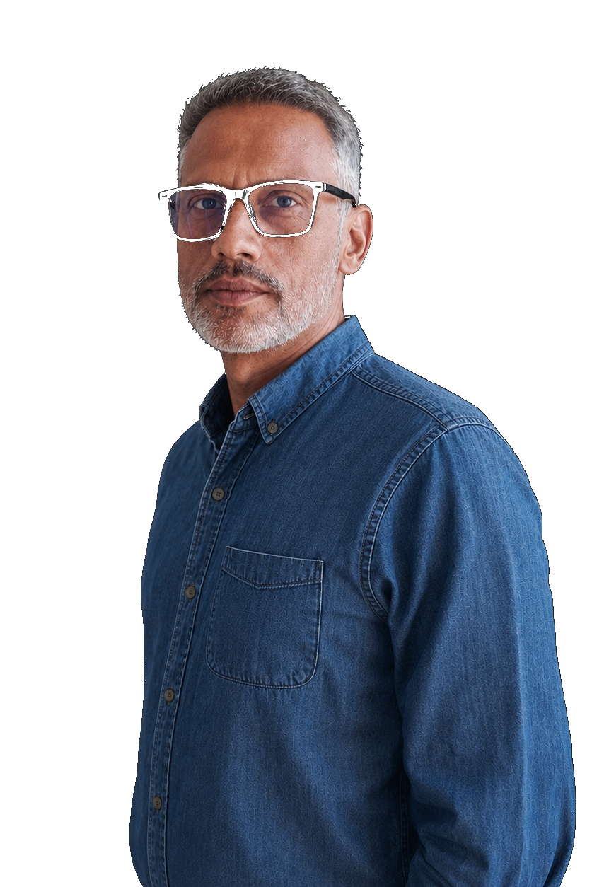 Guilherme Beghini, em retrato de meio corpo